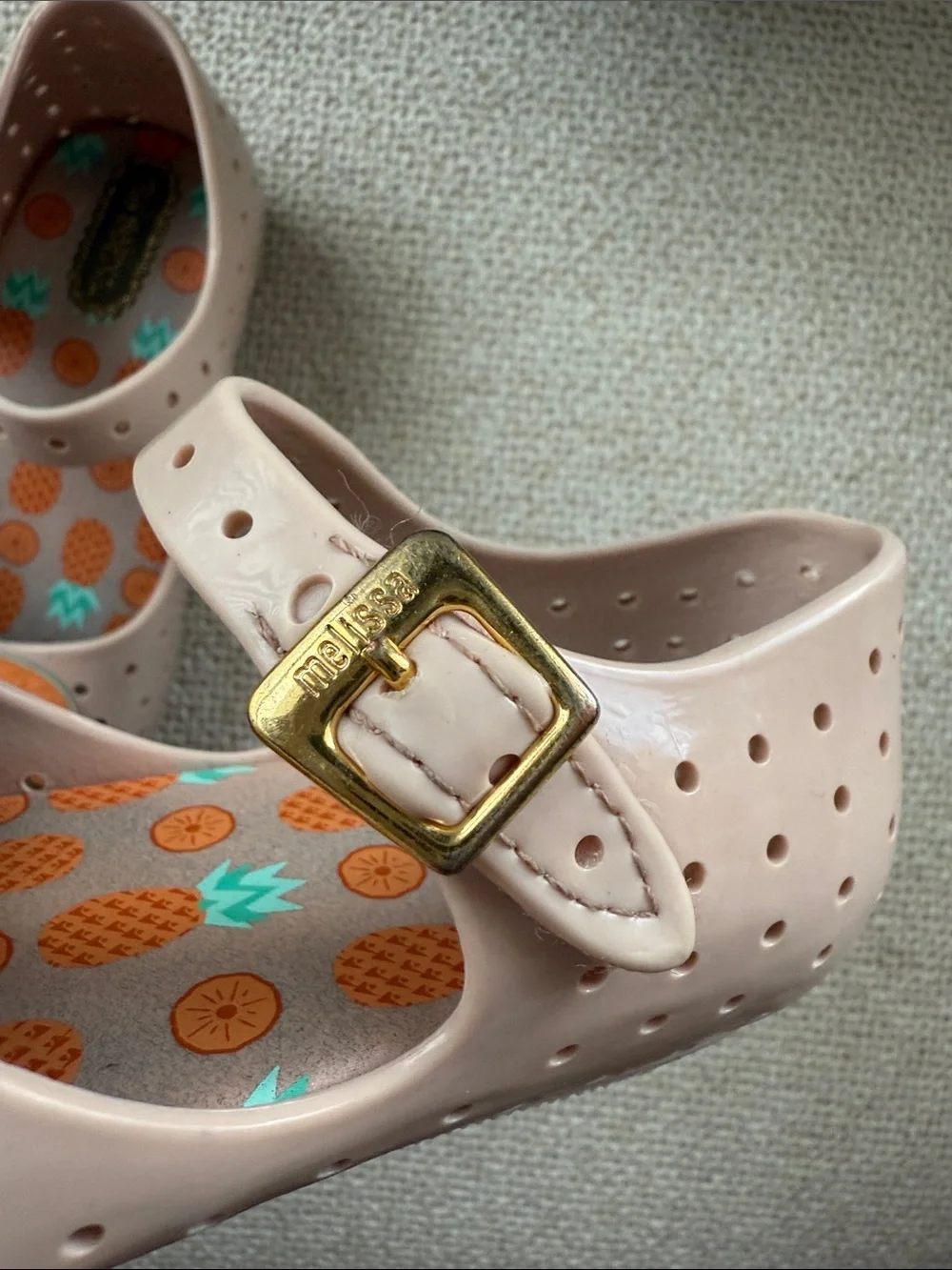 Mini Melissa Pink Pineapple Mary Janes toddler size 7